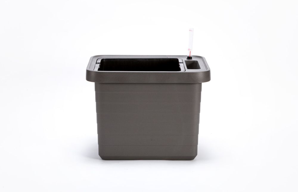 Plastia Berberis Uno Selbstbewässerungs-Blumenkasten - Anthrazit - 18 L Substrat - 9 L Wasserreservoir