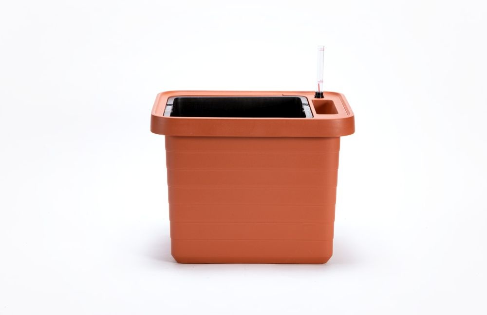 Berberis Uno Boîte à fleurs auto-arrosante - Terre cuite - 18 L de substrat - 9 L d'eau