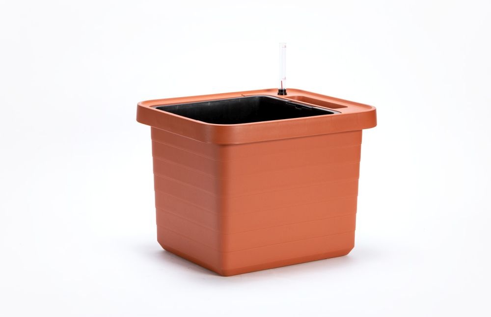 Berberis Uno Boîte à fleurs auto-arrosante - Terre cuite - 18 L de substrat - 9 L d'eau