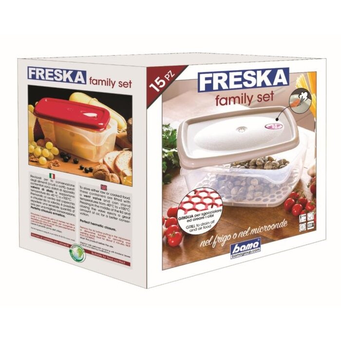 Freska Family Set – 15-delige Voedselcontainerset – Afsluitbaar, Stevig en Magnetronbestendig
