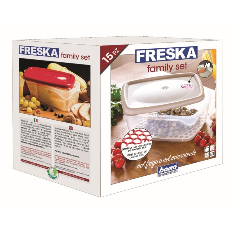 Freska Family Set – 15-delige Voedselcontainerset – Afsluitbaar, Stevig en Magnetronbestendig