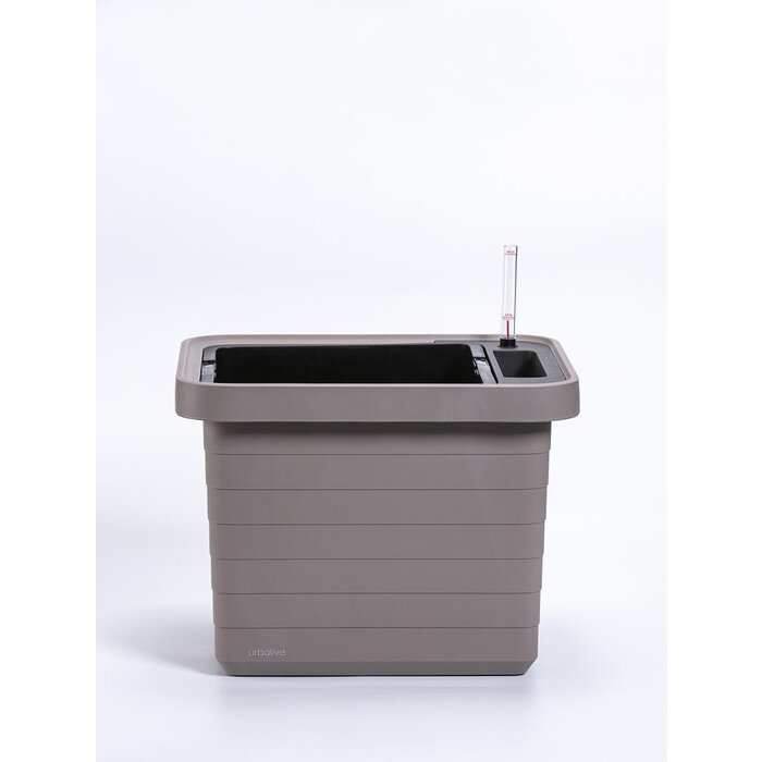Plastia Berberis Uno Jardinière auto-arrosante - Taupe - 18 L Substrat - 9 L Réservoir d'eau