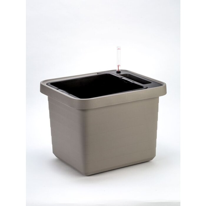 Plastia Berberis Uno Jardinière auto-arrosante - Taupe - 18 L Substrat - 9 L Réservoir d'eau