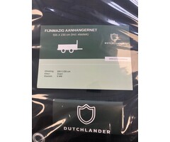Dutchlander professioneel aanhangwagennet fijnmazig met elastiek. 555 x 230 cm