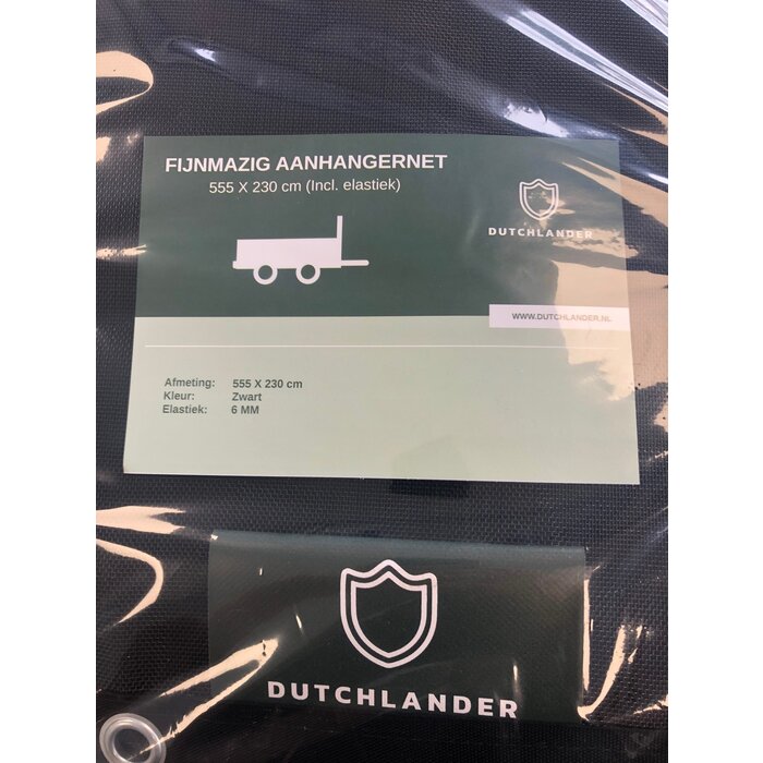 Dutchlander professionelles Anhängernetz feinmaschig mit Gummizug. 555 x 230 cm