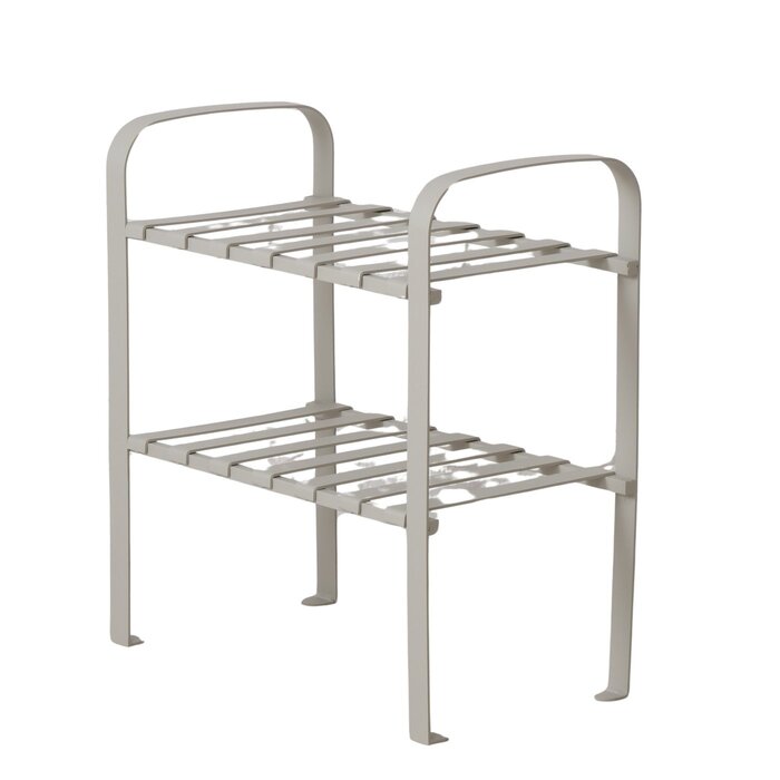 Selena Metalen Design Rekje – 2 Planken – 50 x 27 x 56 cm – Grijs