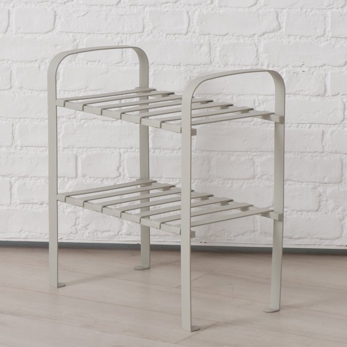 Selena Metalen Design Rekje – 2 Planken – 50 x 27 x 56 cm – Grijs