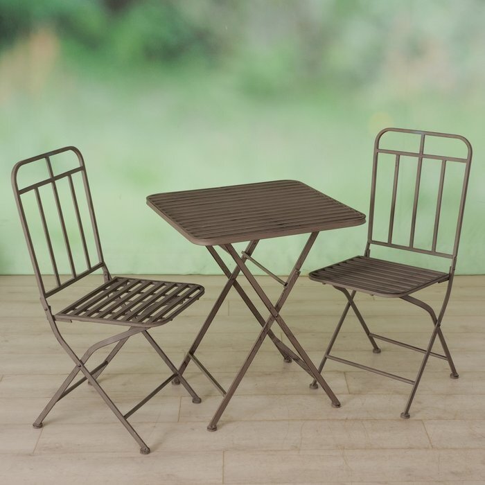 Esschert Design Esschert Bistro Set Metall Blau Schirme 3-teilig