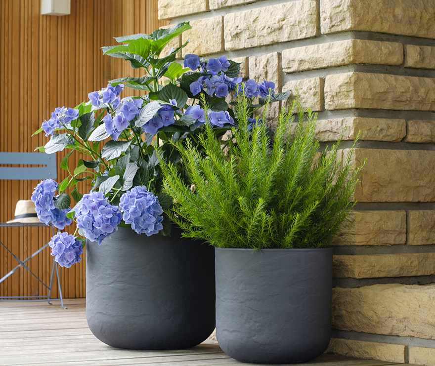 EDA EDA Plantenbak Vulcania Up Rond 40 cm kiezel grijs 32,5 liter