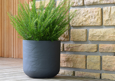 EDA EDA Jardinière Vulcania Up Round 50 cm anthracite 67 litres