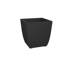 EDA EDA Plantenbak Carre Diva Vulcania stone zwart 43,5 x 43,5 x 44,2 cm