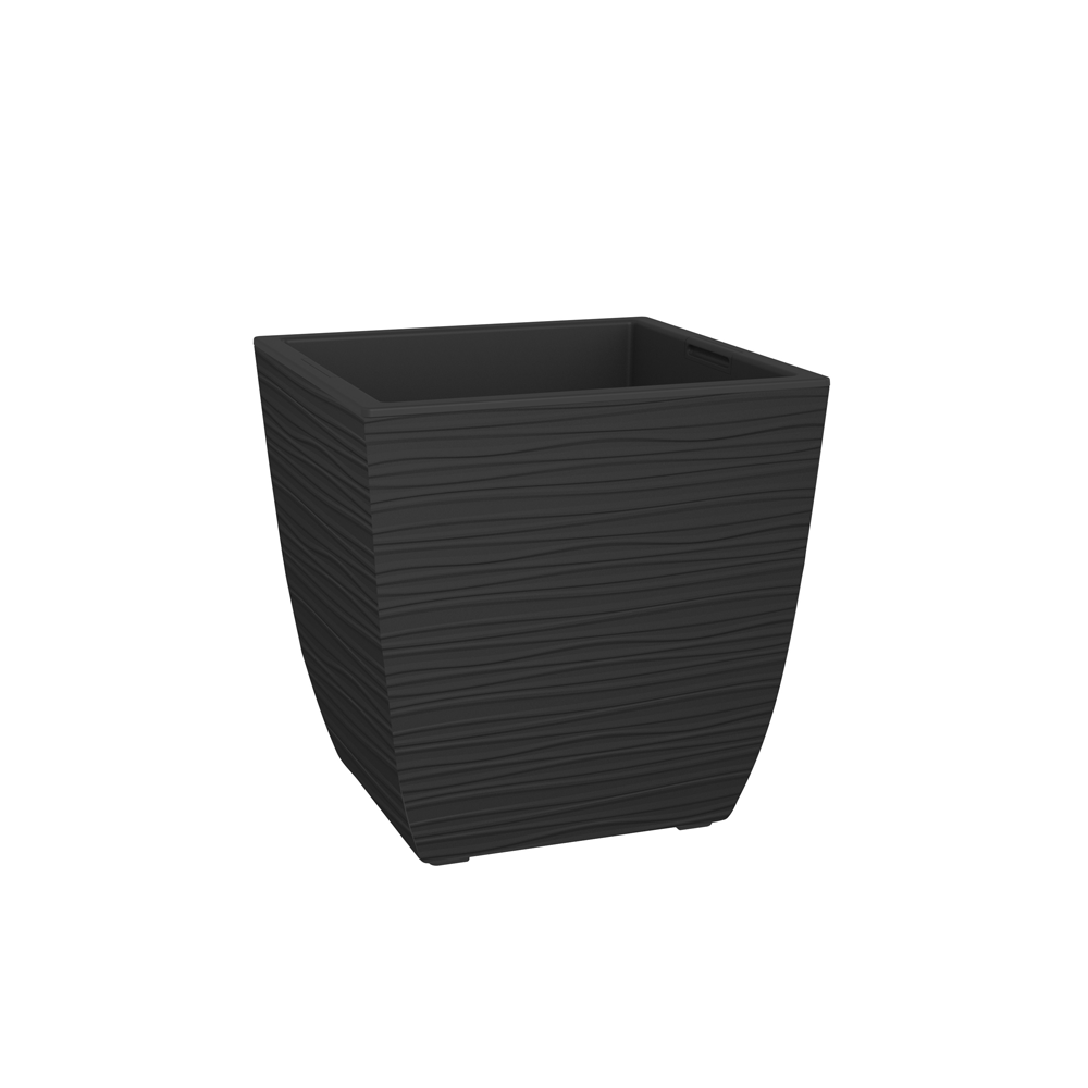 EDA EDA Pflanzgefäß Carre Diva Vulcania Stein schwarz 43,5 x 43,5 x 44,2 cm