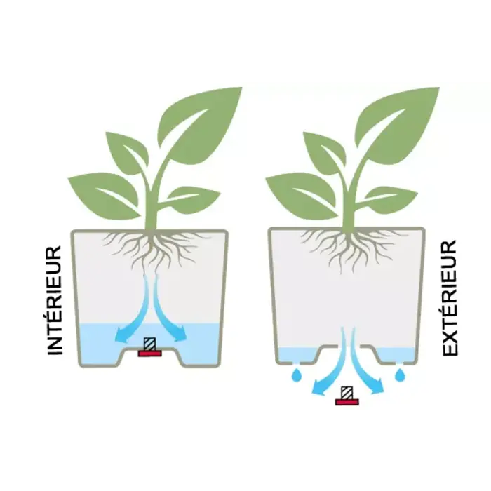 EDA Carel Jardinière carrée 40 cm à roulettes - 26 L - Double paroi - Taupe mat