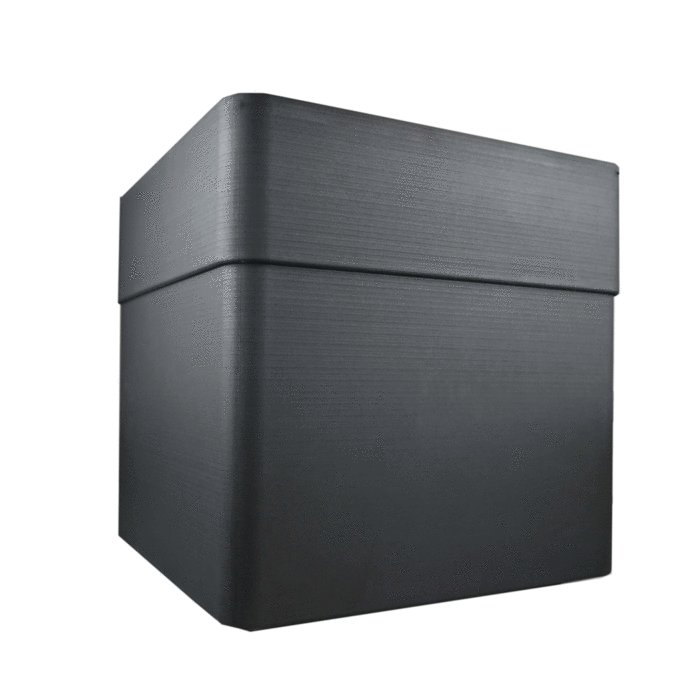 EDA Carel Jardinière carrée 40 cm à roulettes - 26 L - Double paroi - Noir mat