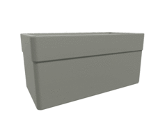 EDA Jardinière rectangulaire Carel 80 cm à roulettes - 63 L - Double paroi - Taupe mat