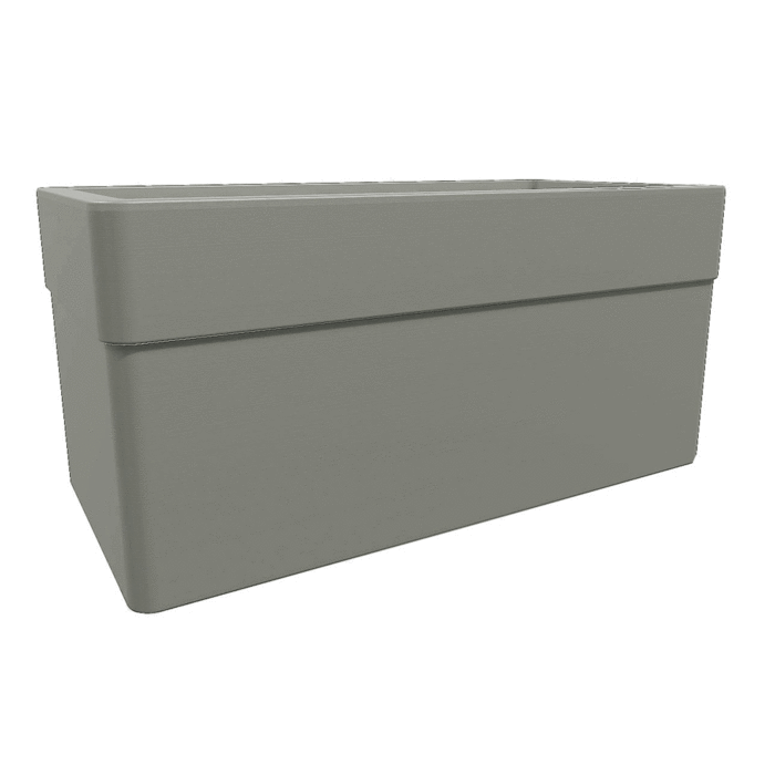 EDA Jardinière rectangulaire Carel 80 cm à roulettes - 63 L - Double paroi - Taupe mat