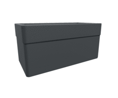 EDA Carel -  Plantenbak - rechthoekig -79 x 40 x 39 cm - met Wielen – 63 L – Dubbelwandig – Mat Grijs