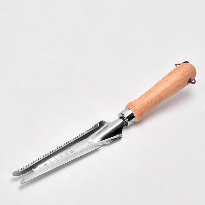 Dutchlander Weed & ; Dandelion Cutter - Acier inoxydable avec manche en bois