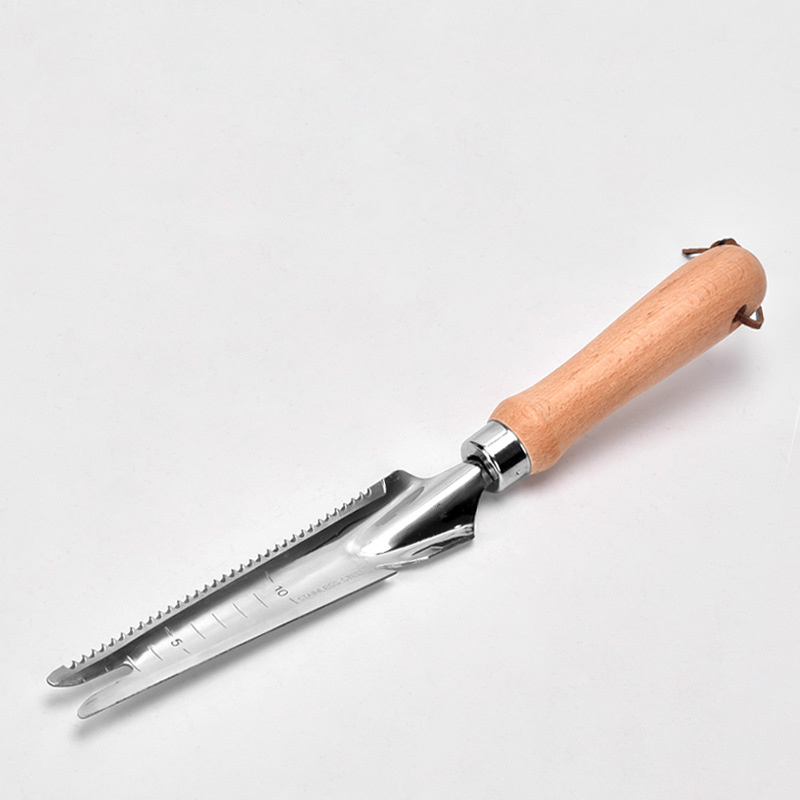 Dutchlander Weed & ; Dandelion Cutter - Acier inoxydable avec manche en bois