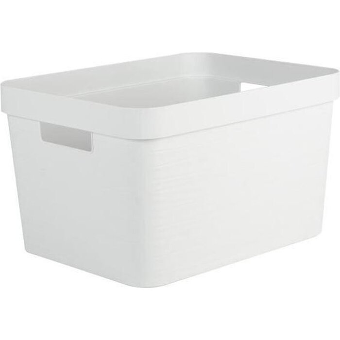 Eda kunststof STONE DECOR opbergkrat - 18 L wit