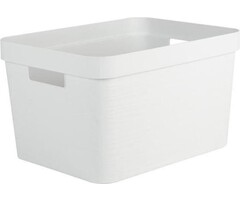 Eda kunststof STONE DECOR opbergkrat - 30 L wit