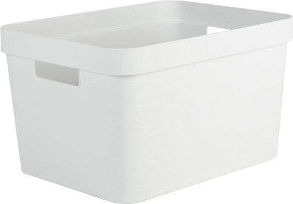 Caisse de rangement en plastique Eda STONE DECOR - 30 L blanc