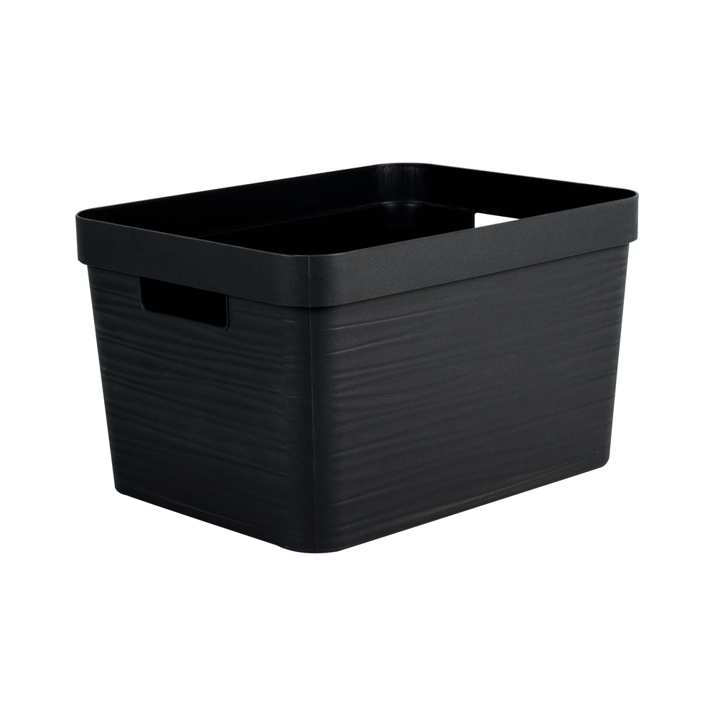 Caisse de rangement en plastique Eda STONE DECOR - 30 L noir