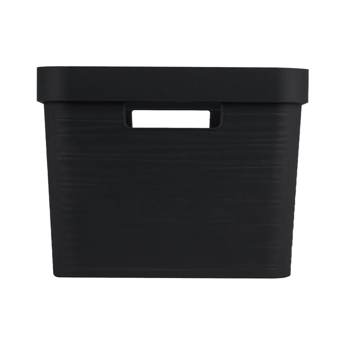Caisse de rangement en plastique Eda STONE DECOR - 30 L noir