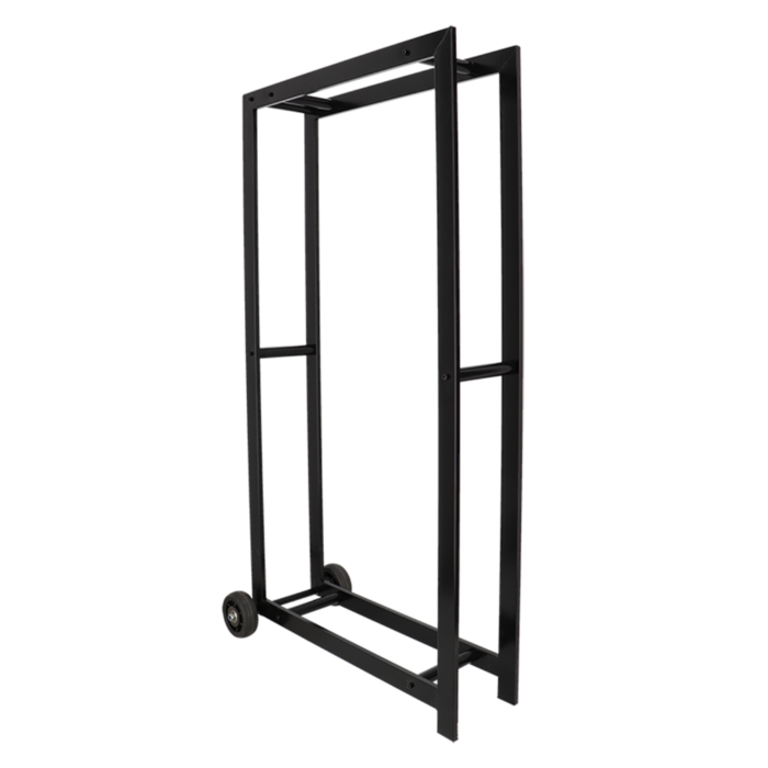 Esschert design Holzlager mit Rädern L Stahl Schwarz