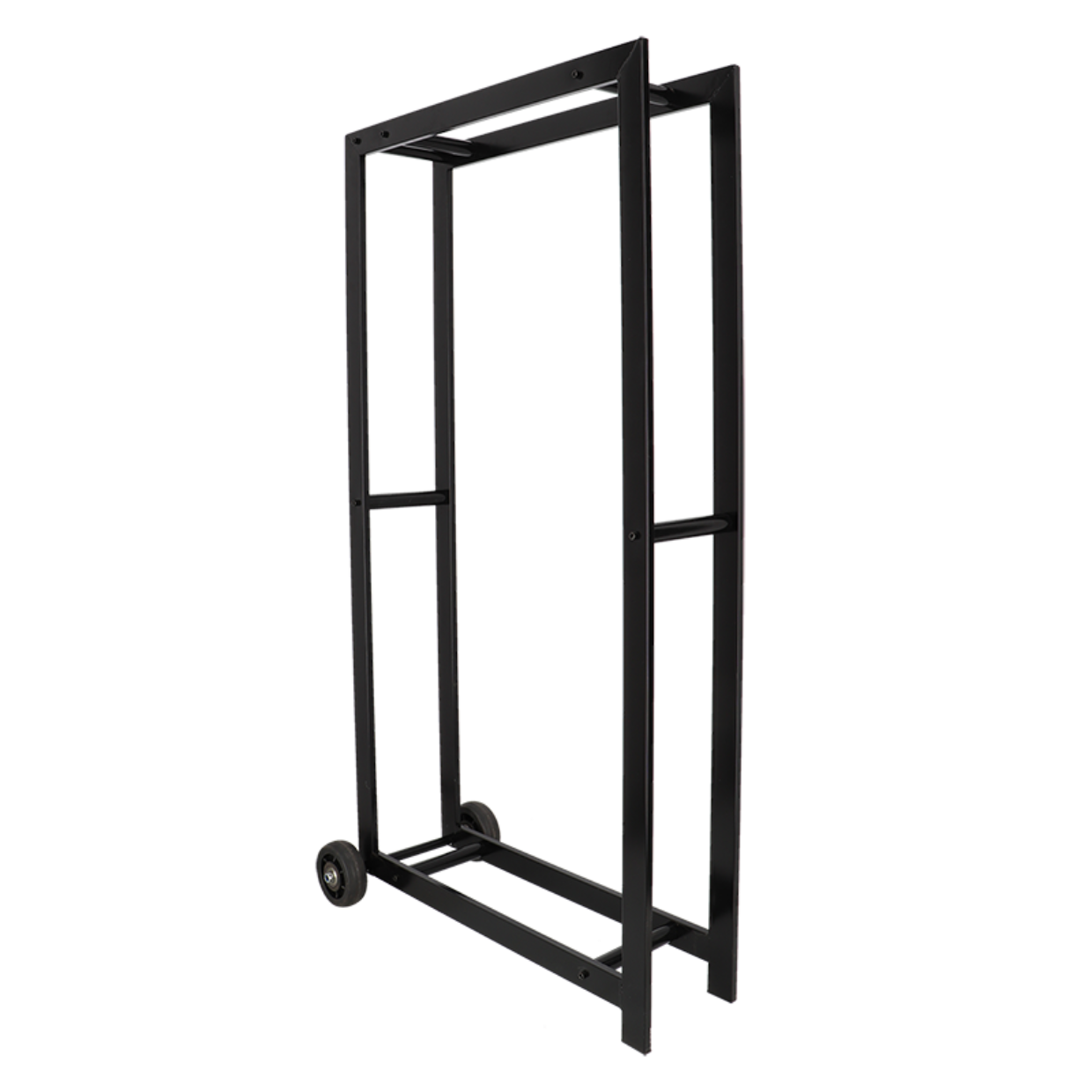 Esschert design Holzlager mit Rädern L Stahl Schwarz