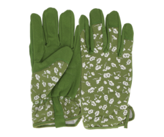 Gants de Jardinage pour Femme – Vert avec Motif Floral – Taille M
