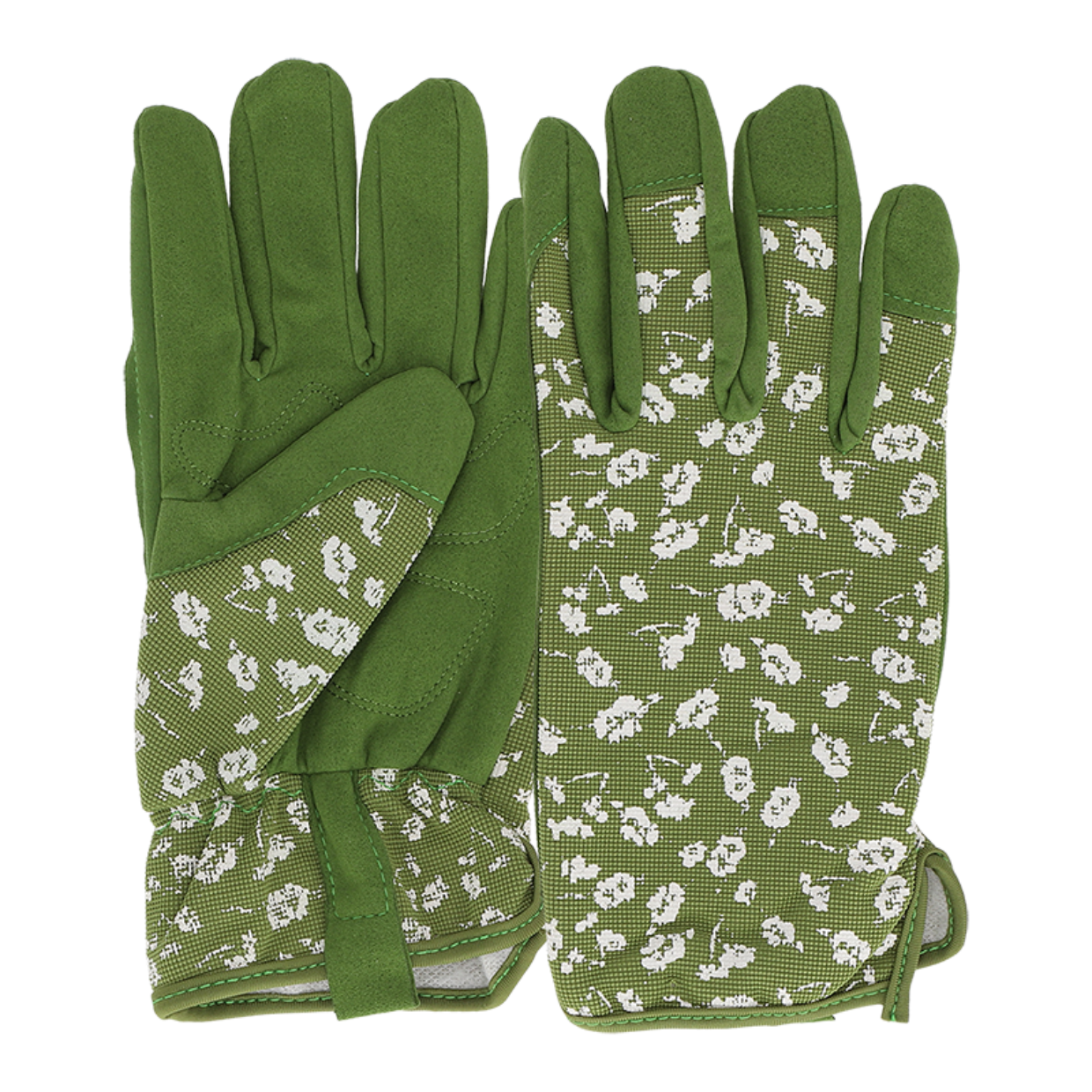 Gants de Jardinage pour Femme – Vert avec Motif Floral – Taille M
