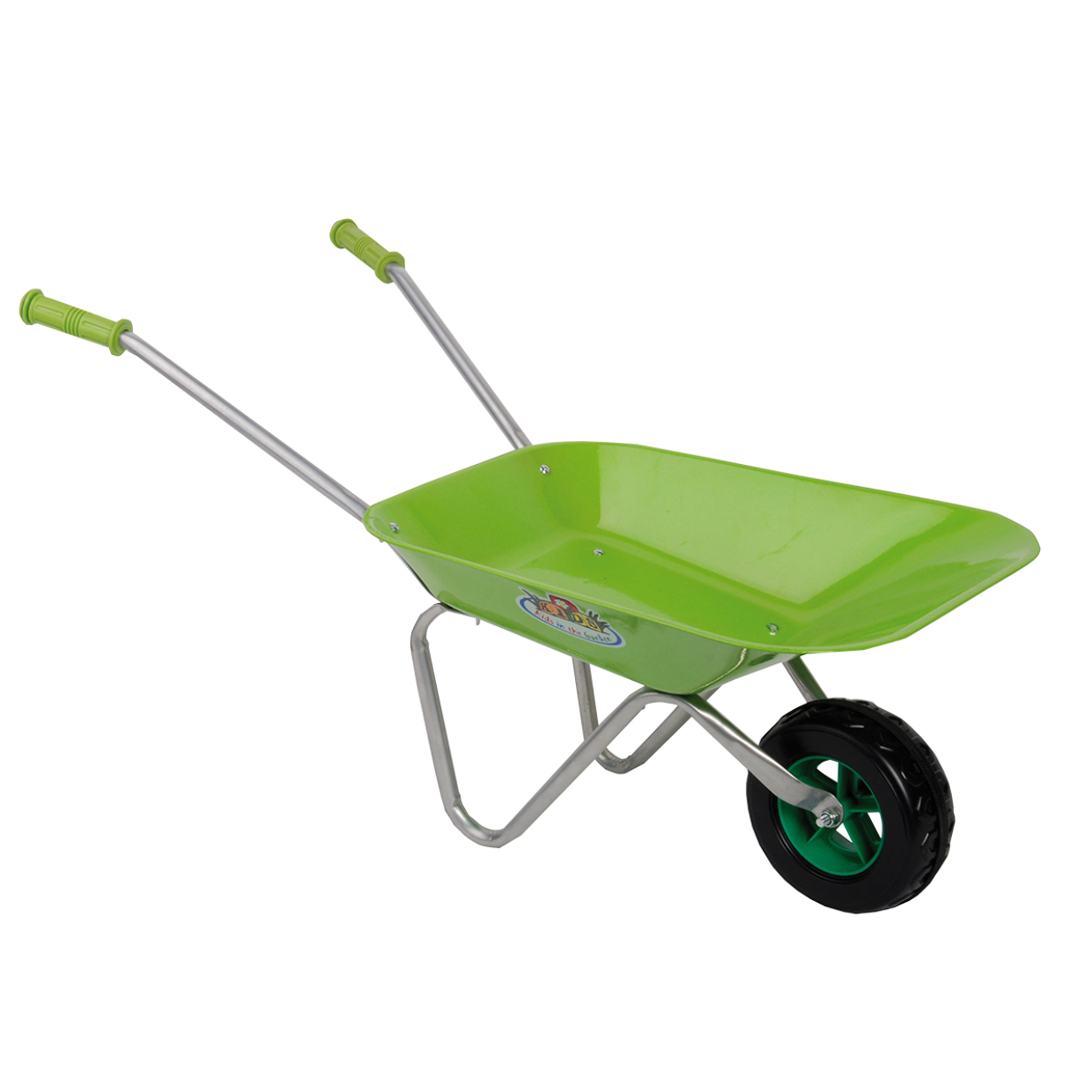 Brouette enfant Verte - Poubelle en métal - 6,5 L - 3 ans et plus