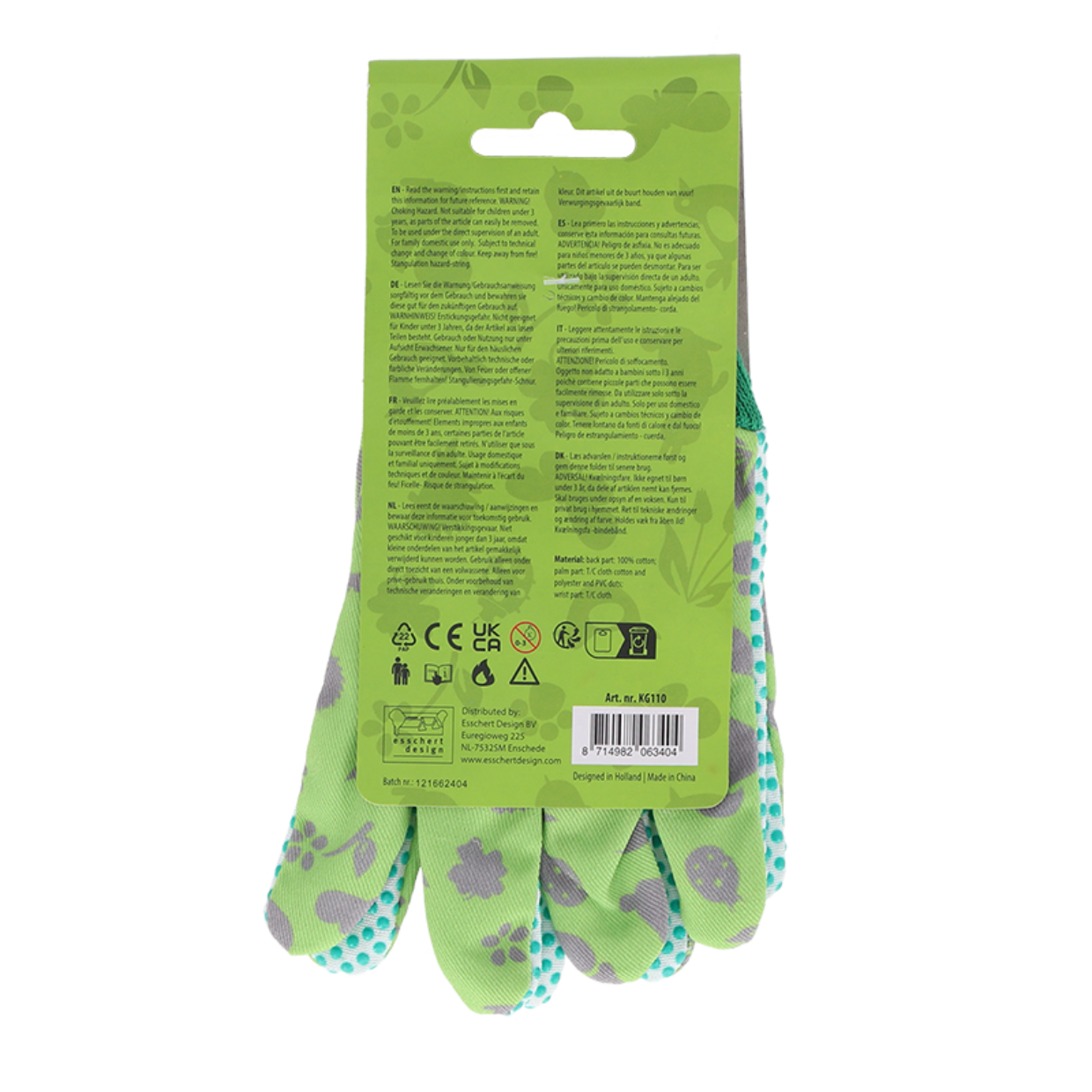 Kinderhandschuhe Grün - Kids in the Garden - Mit PVC-Griff & elastische Stulpen