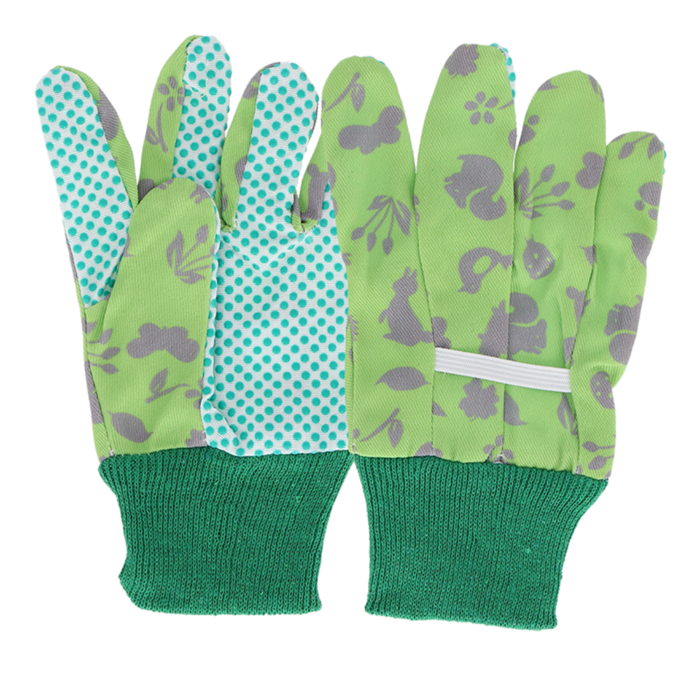 Kinderhandschoenen Groen – Kids in the Garden – Met PVC grip & elastische boorden