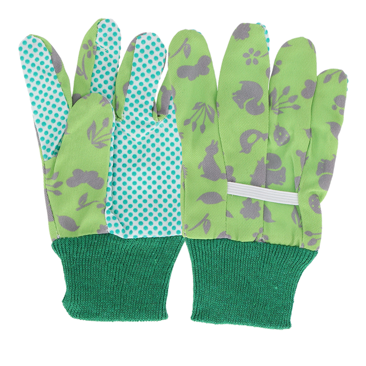 Kinderhandschoenen Groen – Kids in the Garden – Met PVC grip & elastische boorden