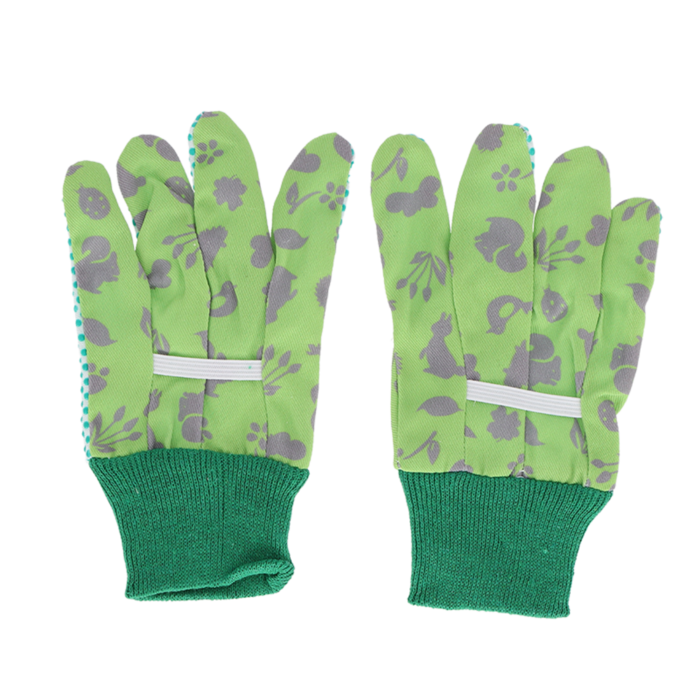 Kinderhandschoenen Groen – Kids in the Garden – Met PVC grip & elastische boorden