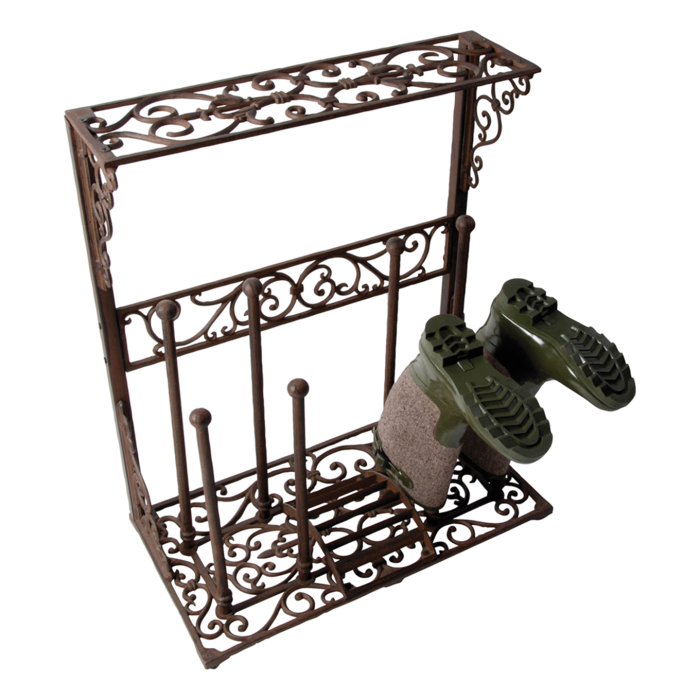 Esschert Design Stiefelhalter klassisch aus Gusseisen für 4 Paar