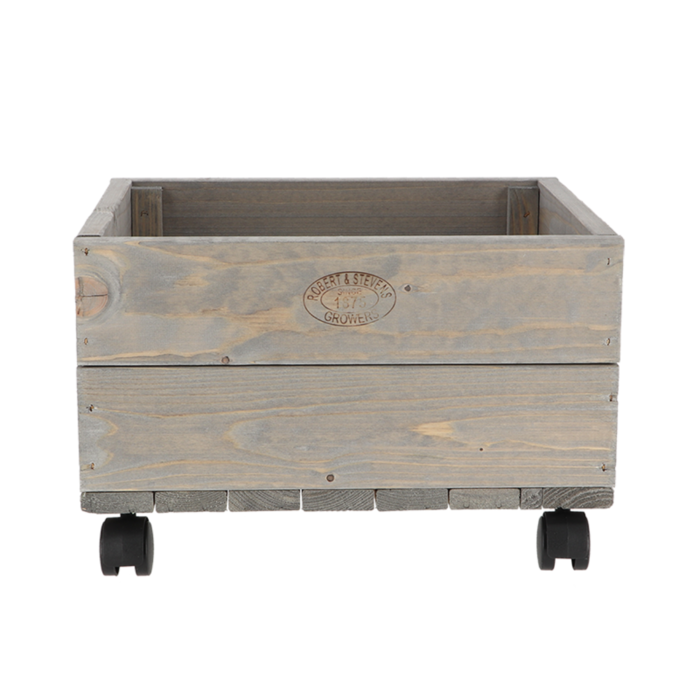 EDA Esschert Design - Houtenplantenbak - op wielen - 39x36x25cm