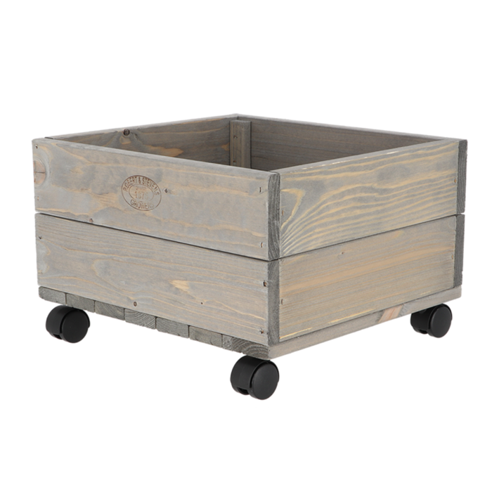 EDA Esschert Design - Houtenplantenbak - op wielen - 39x36x25cm