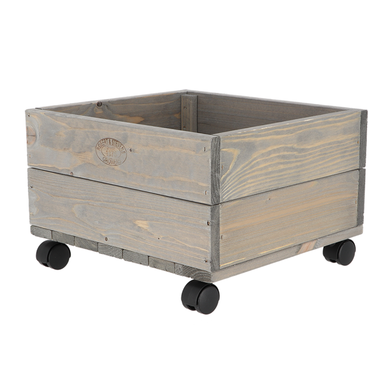 EDA Esschert Design - Houtenplantenbak - op wielen - 39x36x25cm