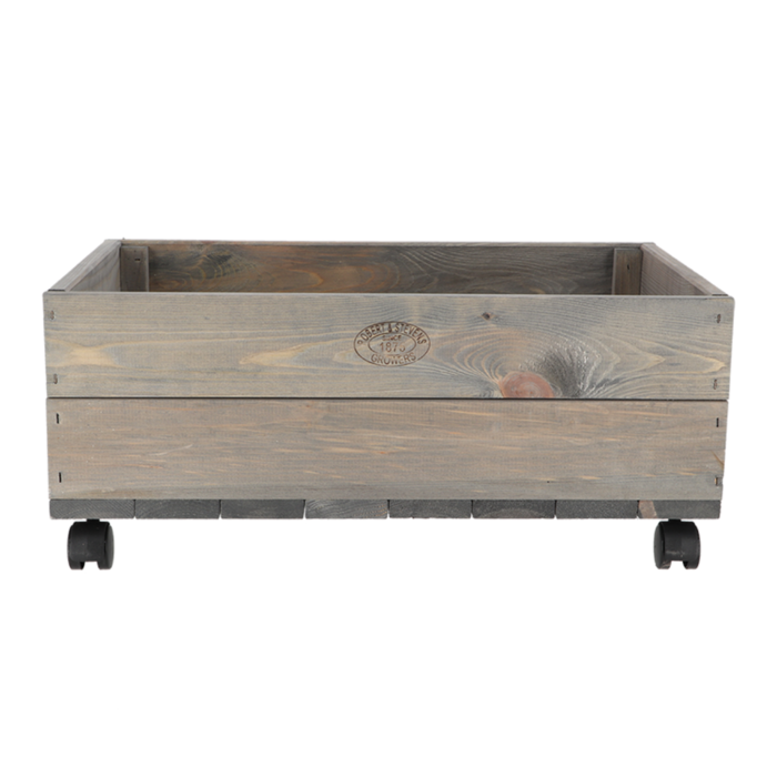 EDA Esschert design plantenbak met zwenkwielen - vurenhout - 59 x 39 x 25 cm - bloembak voor buiten