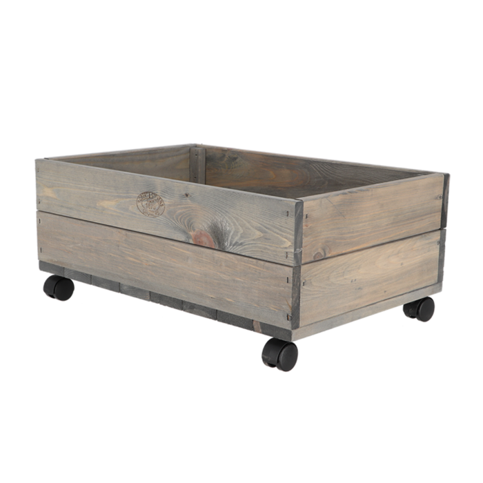 EDA Houtenplantenbak - op wielen - 59 x 39 x 25 cm