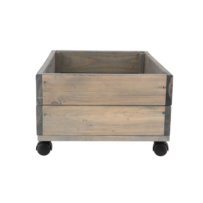 EDA Houtenplantenbak - op wielen - 59 x 39 x 25 cm