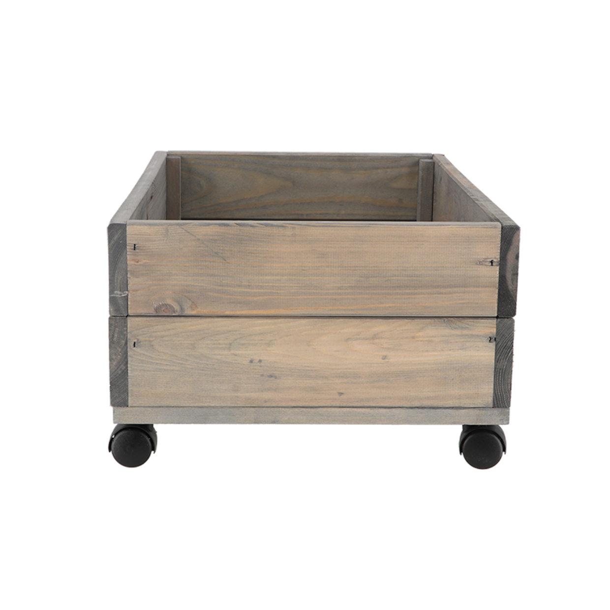 EDA Houtenplantenbak - op wielen - 59 x 39 x 25 cm
