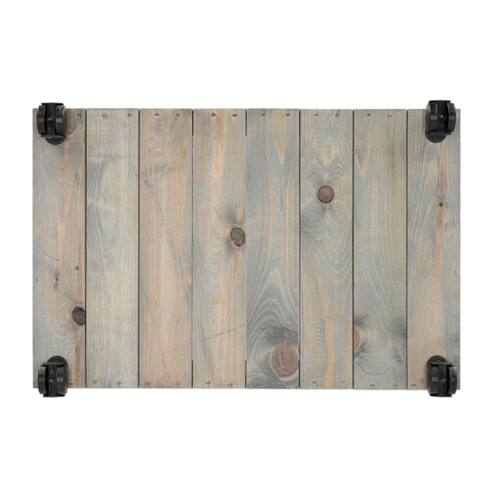 EDA Jardinière en bois sur roulettes 59 x 39 x 25 cm