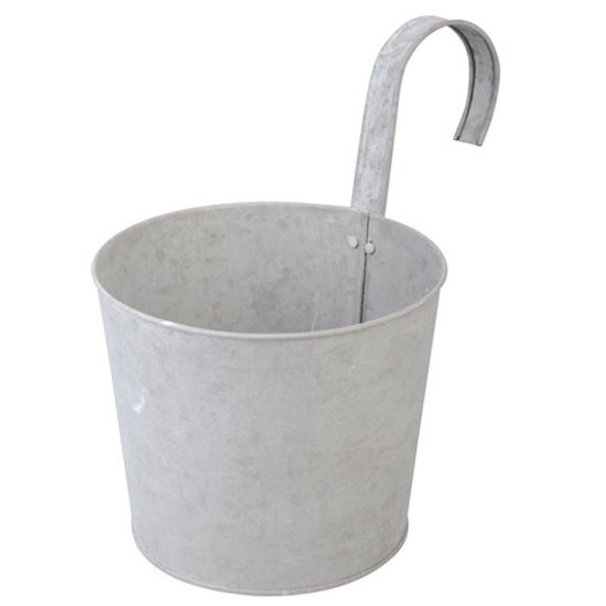 Balkonblumentopf aus Zink mit Haken