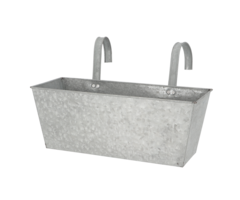 Zinken balkon bloembak met 2 haken