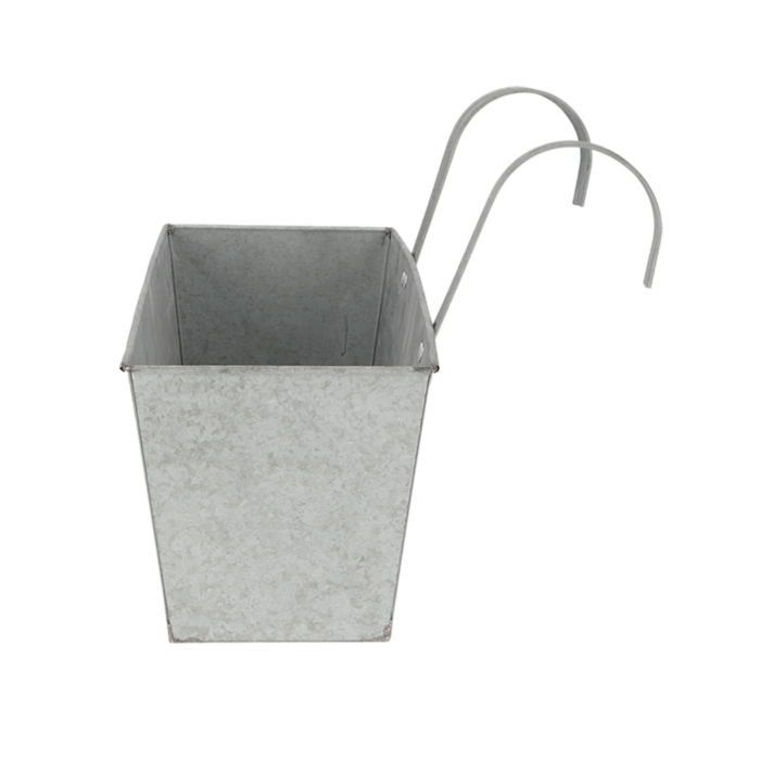 Jardinière de balcon en zinc avec 2 crochets