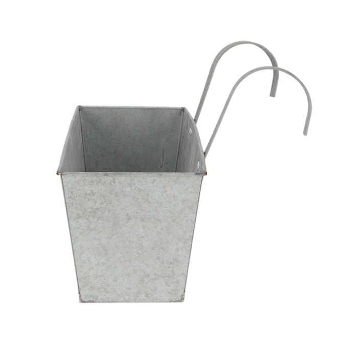 Zinken balkon bloembak met 2 haken